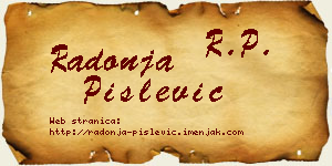 Radonja Pislević vizit kartica